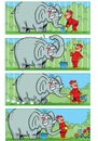 Story comic with a elephant